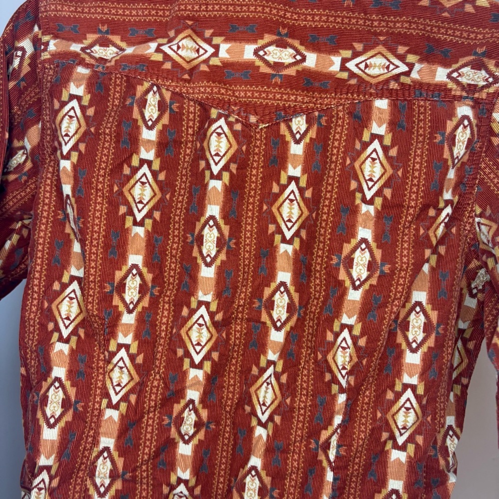 Bit & Bridle For Her Corduroy Western Brown Long Sleeve Button Down Size M - Picture 6 of 8